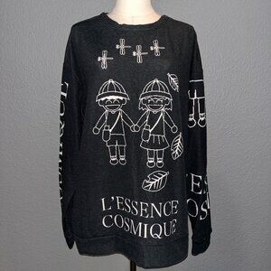 KIKI KIKILLO CLUB SERRANO GRAPHIC ARTWORK "L'ESSENCE COSMIQUE" SWEATSHIRT EUC  L